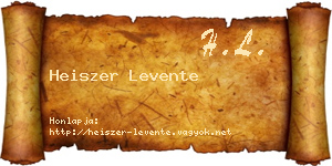 Heiszer Levente névjegykártya